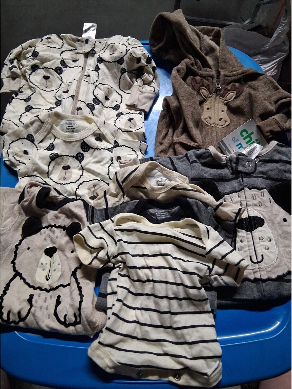 Newborn Baby Boy Clothing Lot - 8 Pcs 7 Gerber One Cater Zip Up Hoodie H2